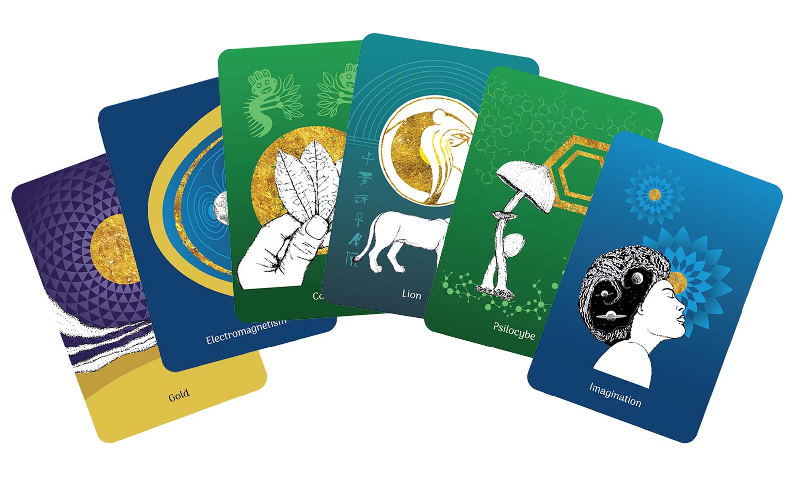 Oracle cards depicting the serene reflections of nature and its inherent healing powers